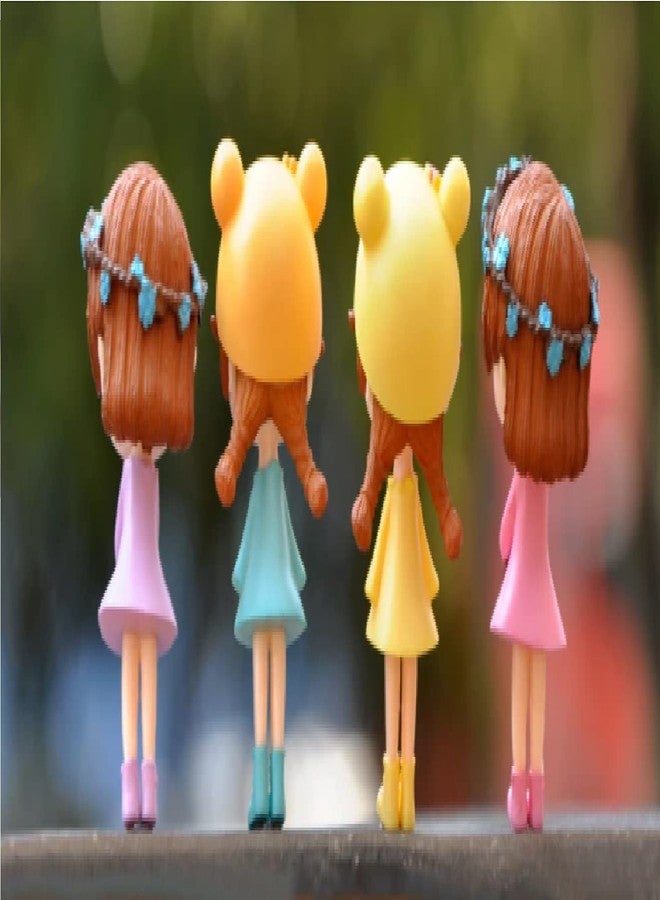 BHOOLU&GOOLU Polyvinyl Chloride Cute Fairy Girl Figurines Action Figures - 4 Pcs Set (Hight : 6 Cm, Multicolor) - Image 2